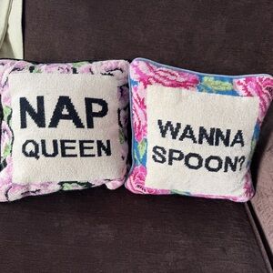 Cross-stitched accent Pillows